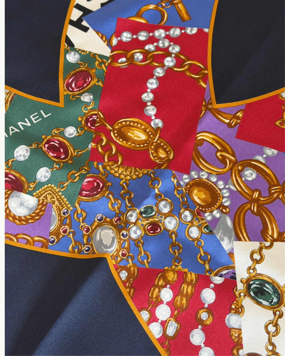 FOULARD CHANEL BLU NAVY logo CC
