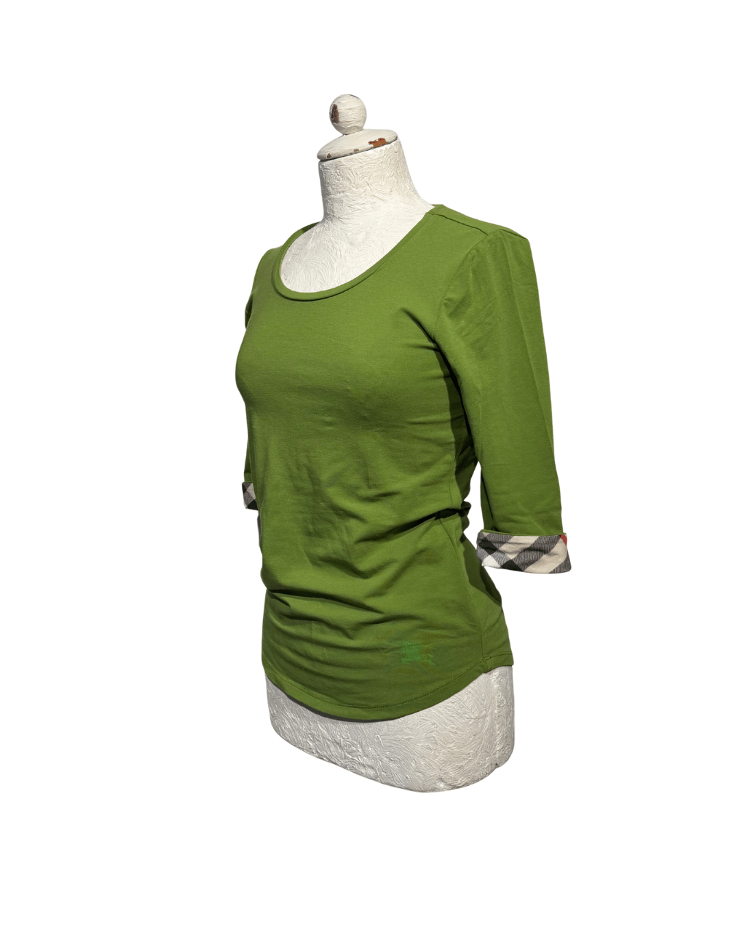 MAGLINA BURBERRY VERDE MANICA TRE QUARTI