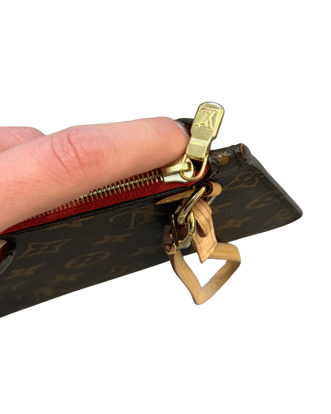 POCHETTE PIATTA LOUIS VUITTON INTERNO ROSSO