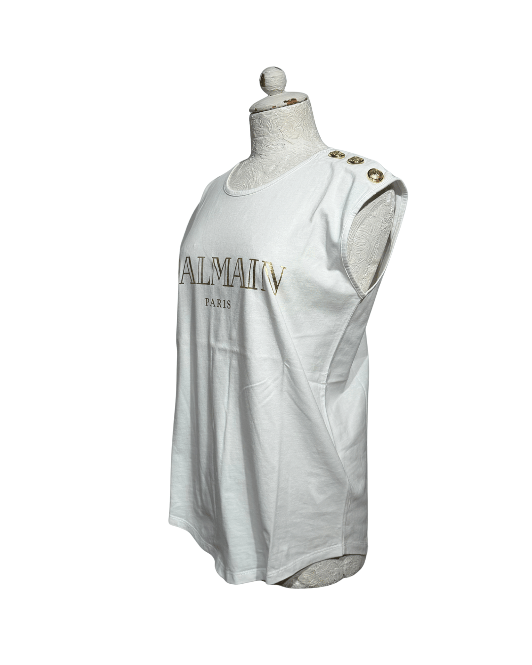 TSHIRT BALMAIN SENZA MANICHE BIANCA Tg 42