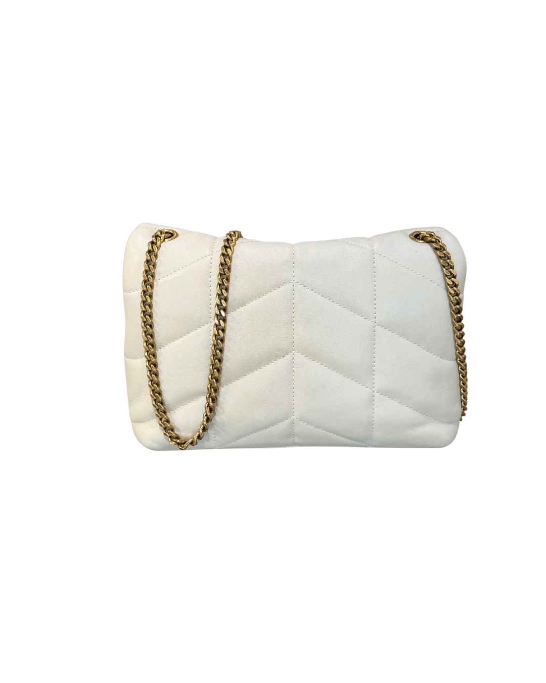 PUFFER TOY YSL AVORIO METALLERIA DORATA