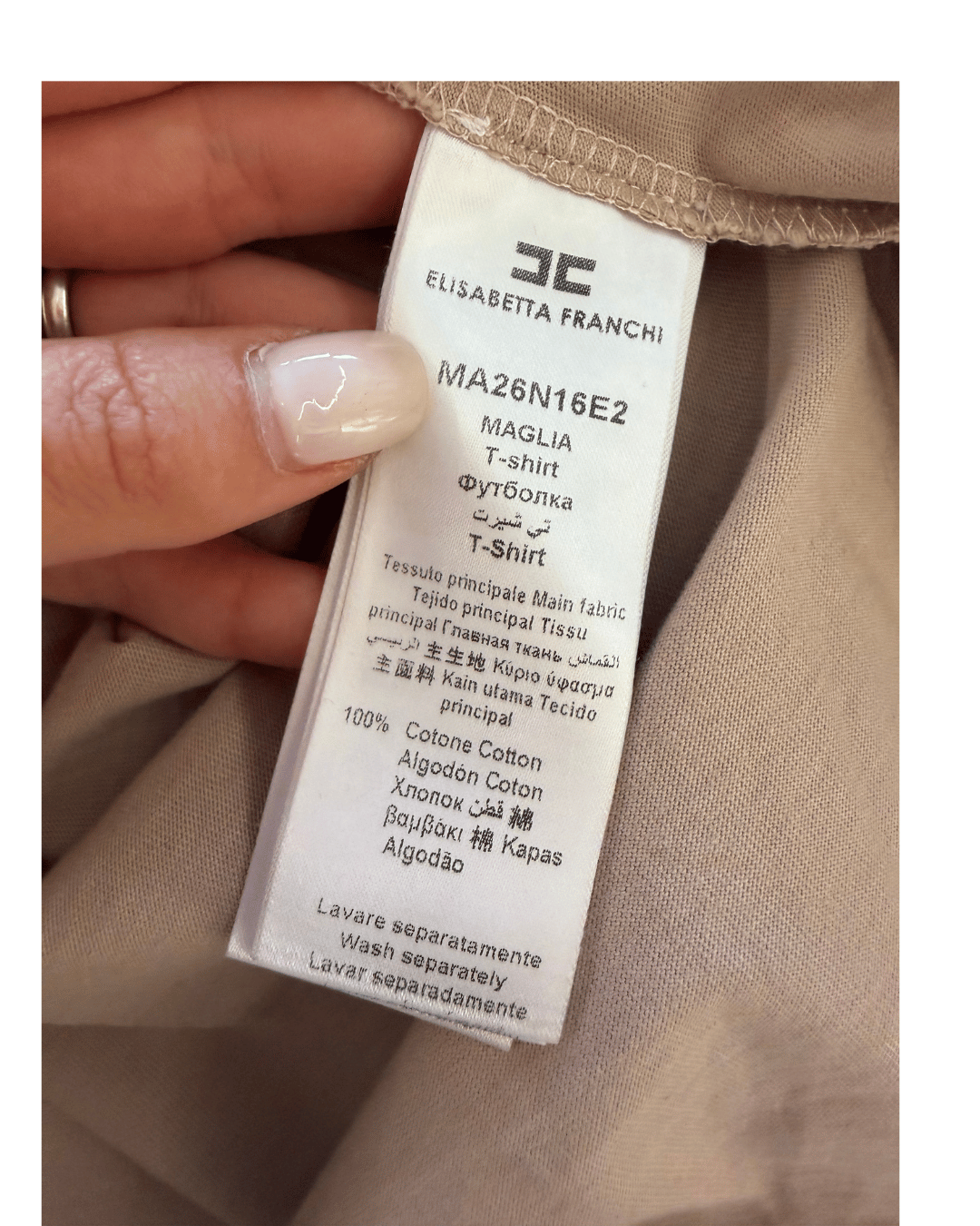 TSHIRT ELISABETTA FRANCHI NUDE/CIPRIA Tg 46