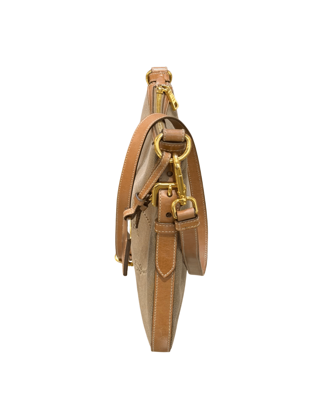 BORSA PRADA TRACOLLA TESSUTO BEIGE