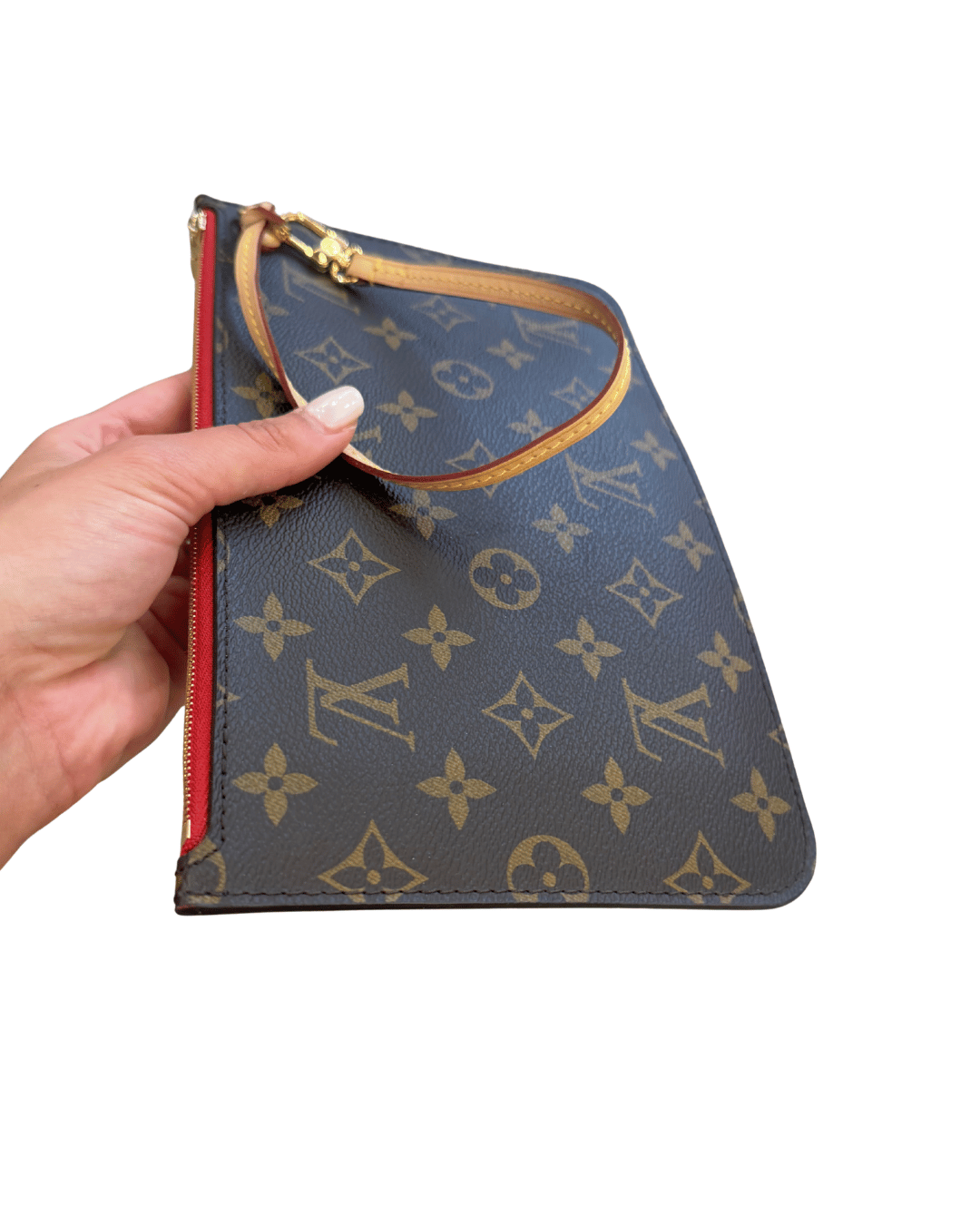 POCHETTE PIATTA LOUIS VUITTON MONOGRAM INTERNO ROSSO