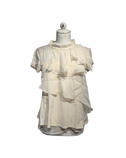 BLUSA MAX&Co. AVORIO CON RUCHES Tg 38