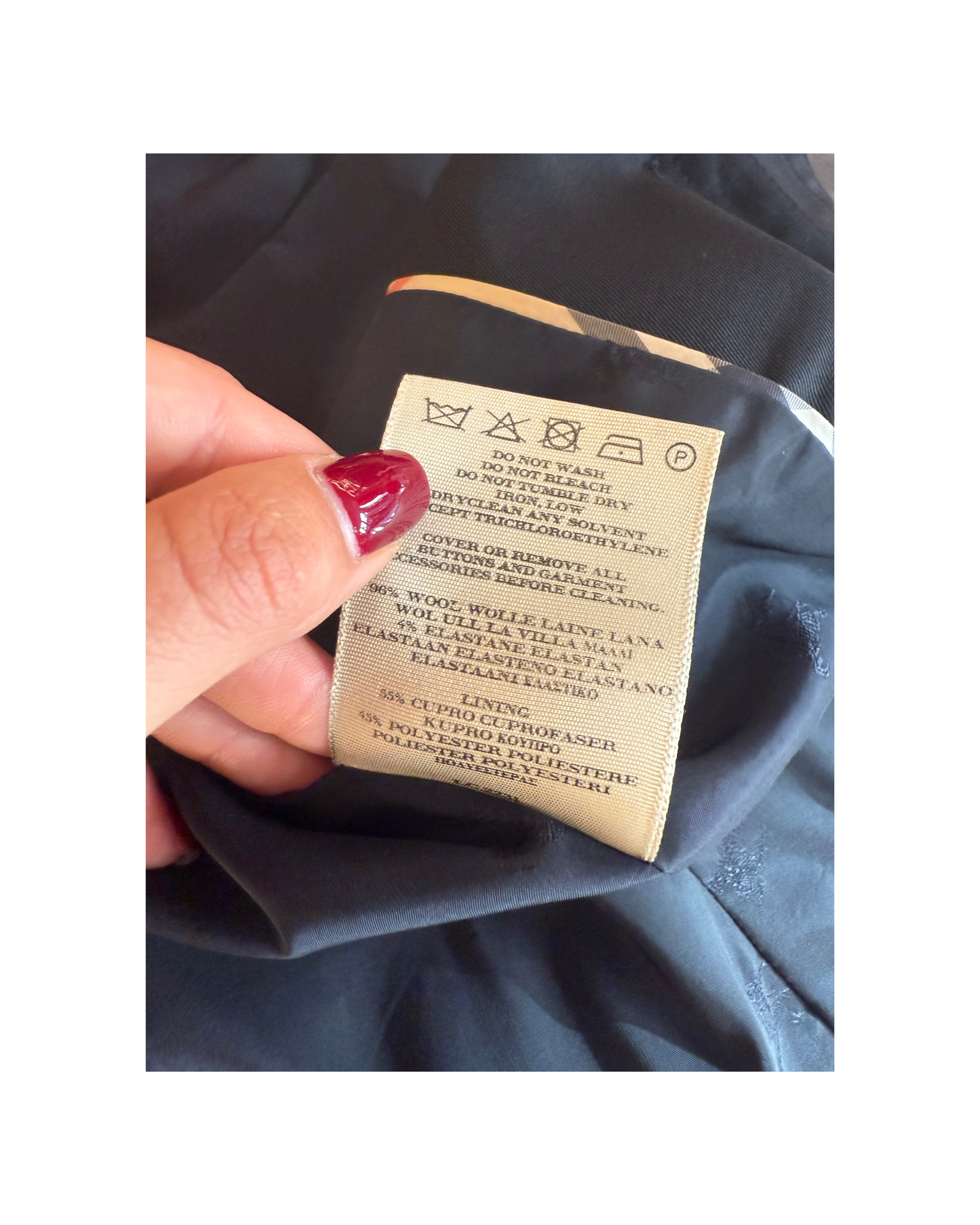 GIACCA BURBERRY LANA BLU NAVY