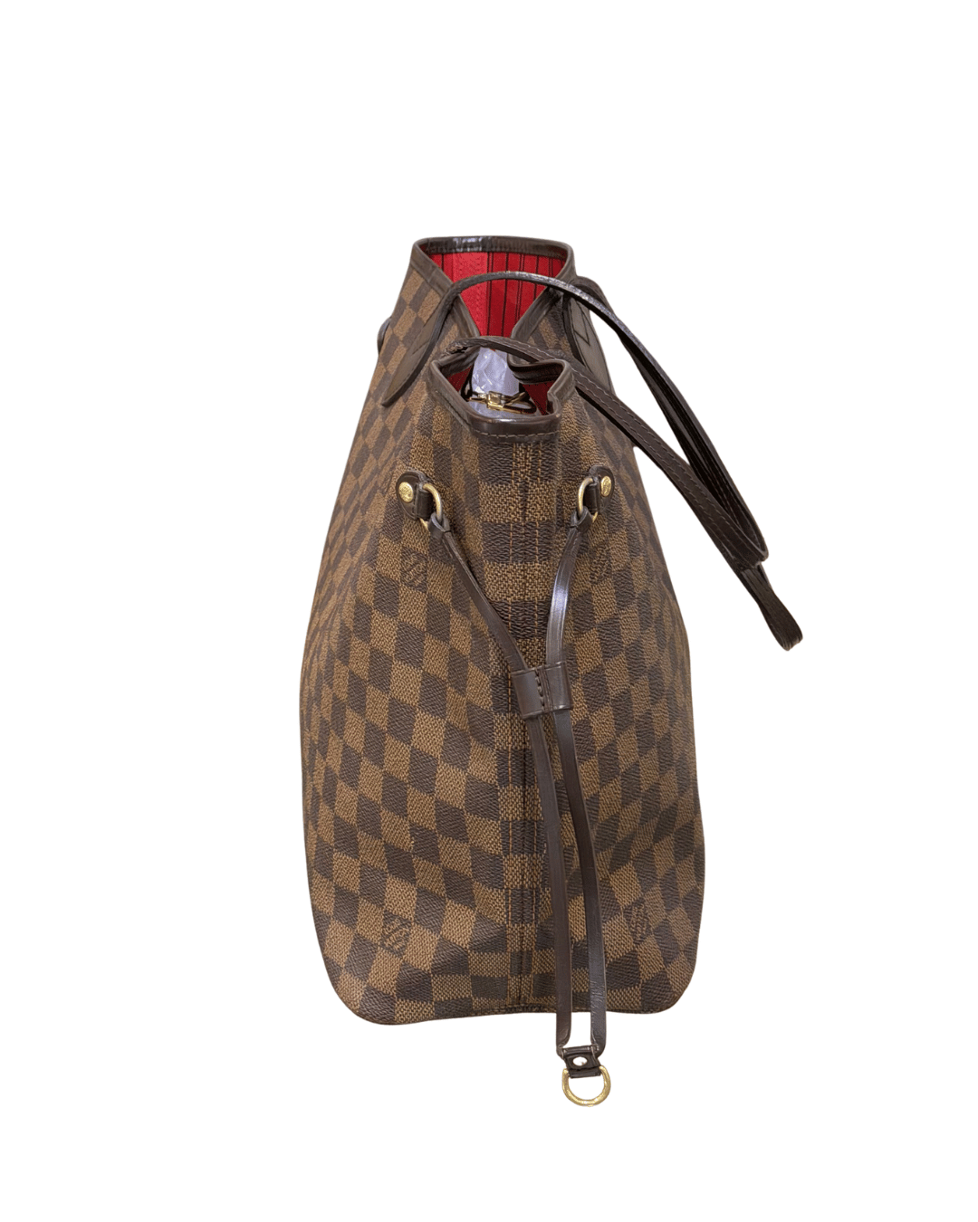 NEVERFULL MM DAMIER EBENE INTERNO ROSSO