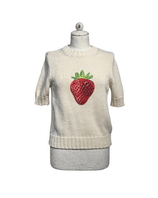 MAGLIA COTONE SPORTMAX CON FRAGOLA Tg M