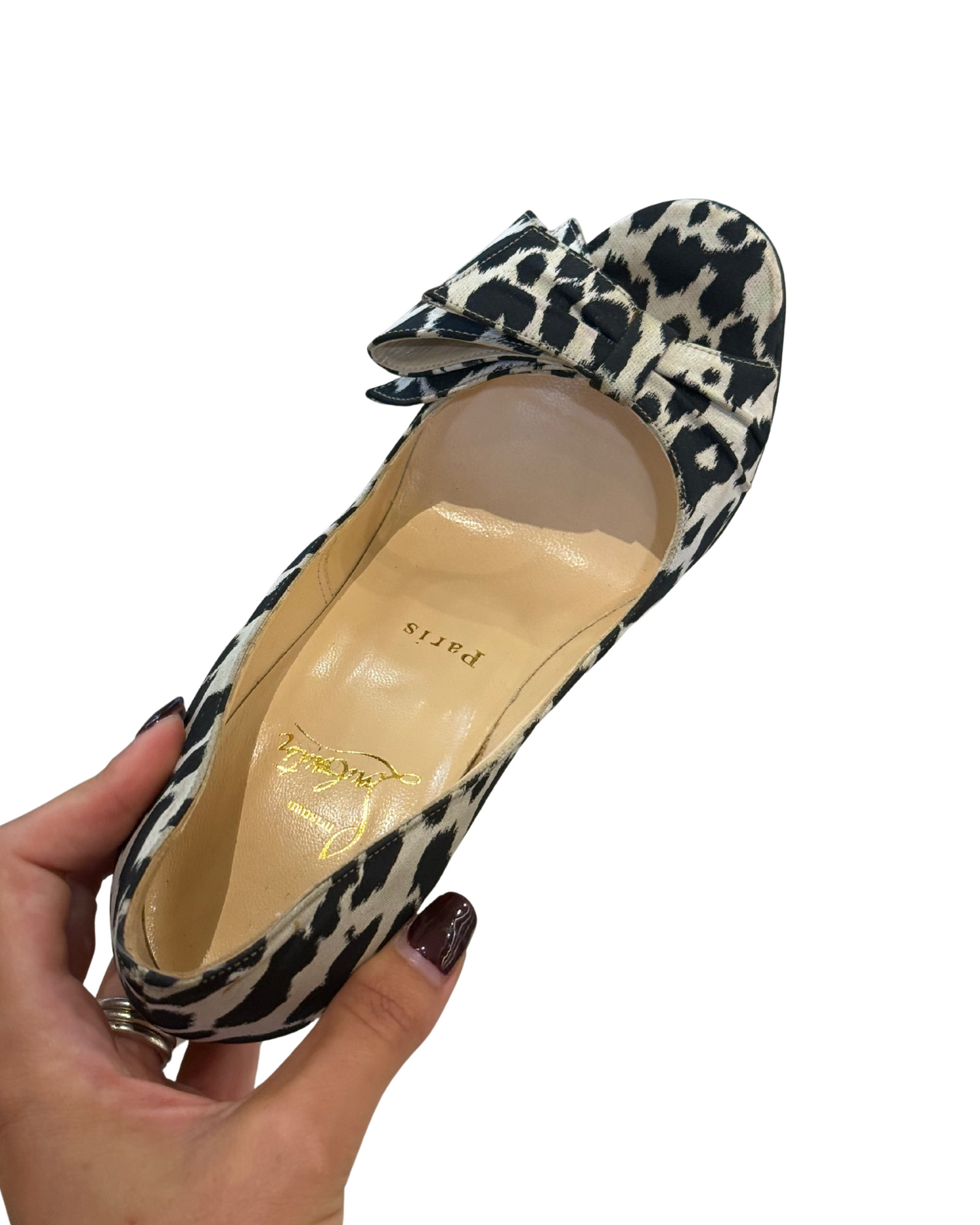 DECOLLETE OPEN TOE LOUBOUTIN ANIMALIER nr37