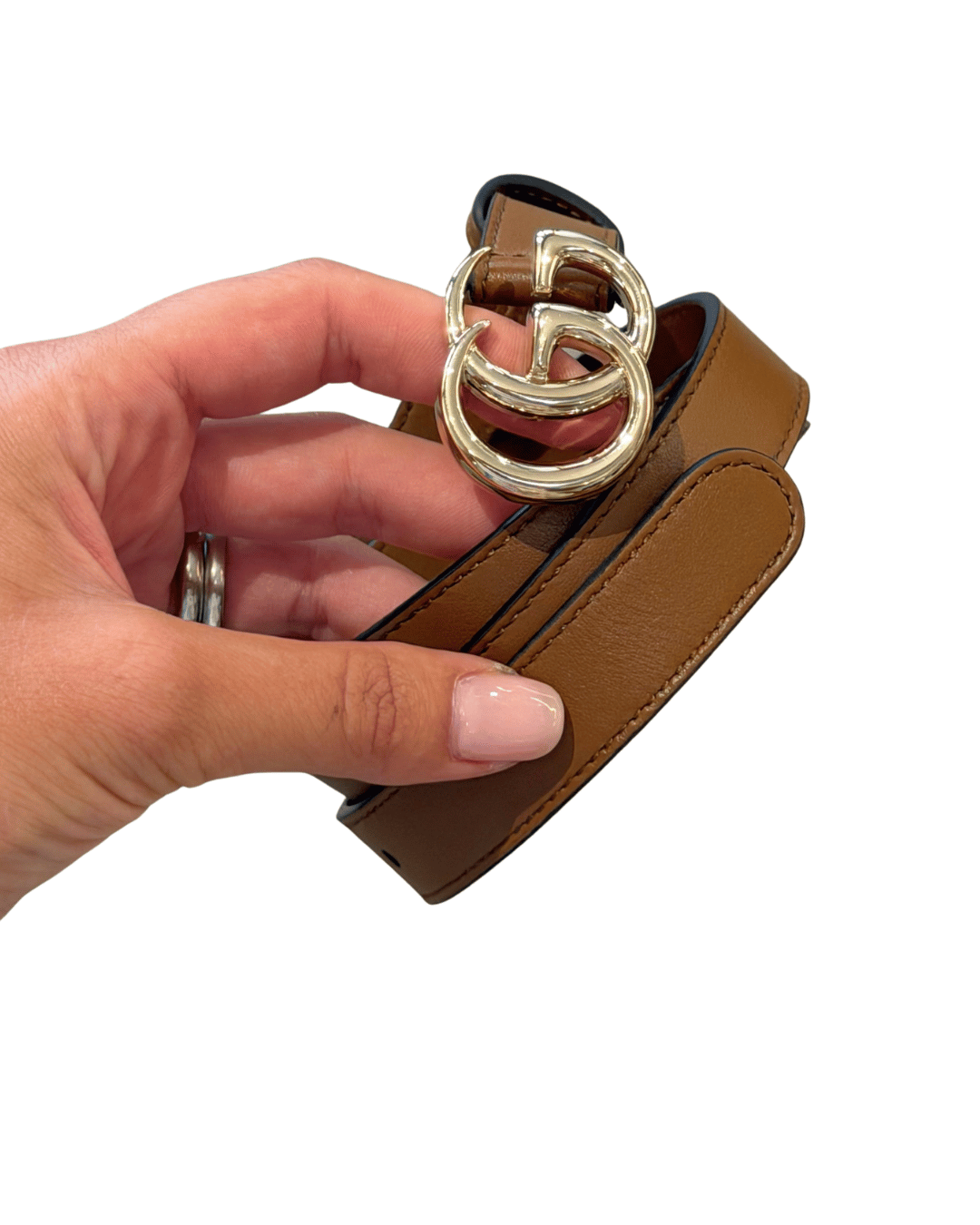 CINTURA GUCCI SOTTILE CUOIO 75