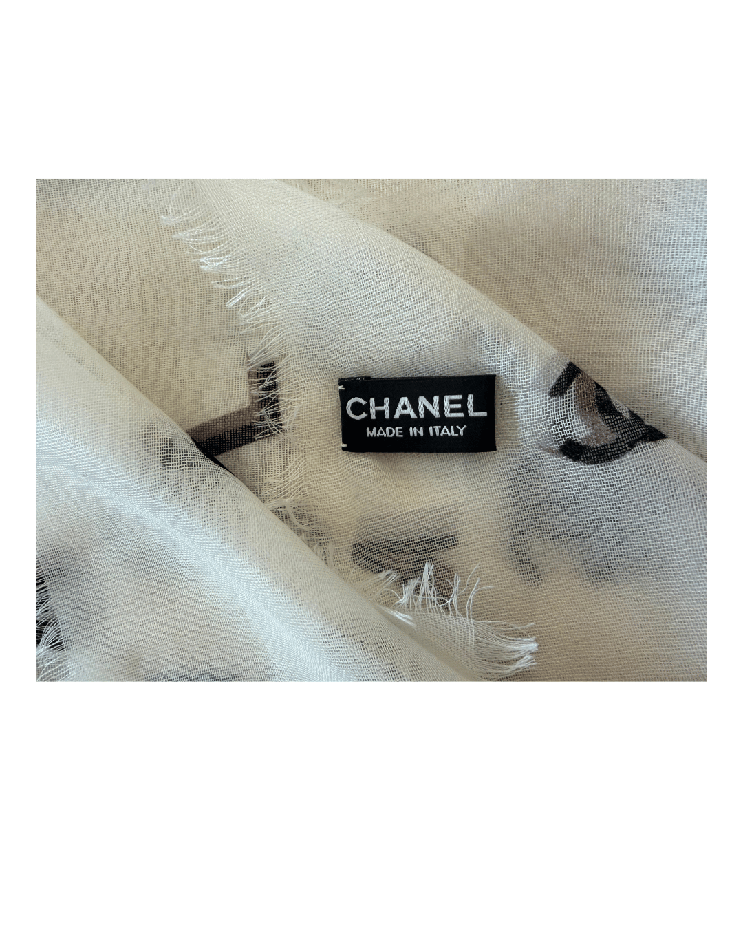 STOLA CHANEL BIANCA E NERA CASHMERE E SETA