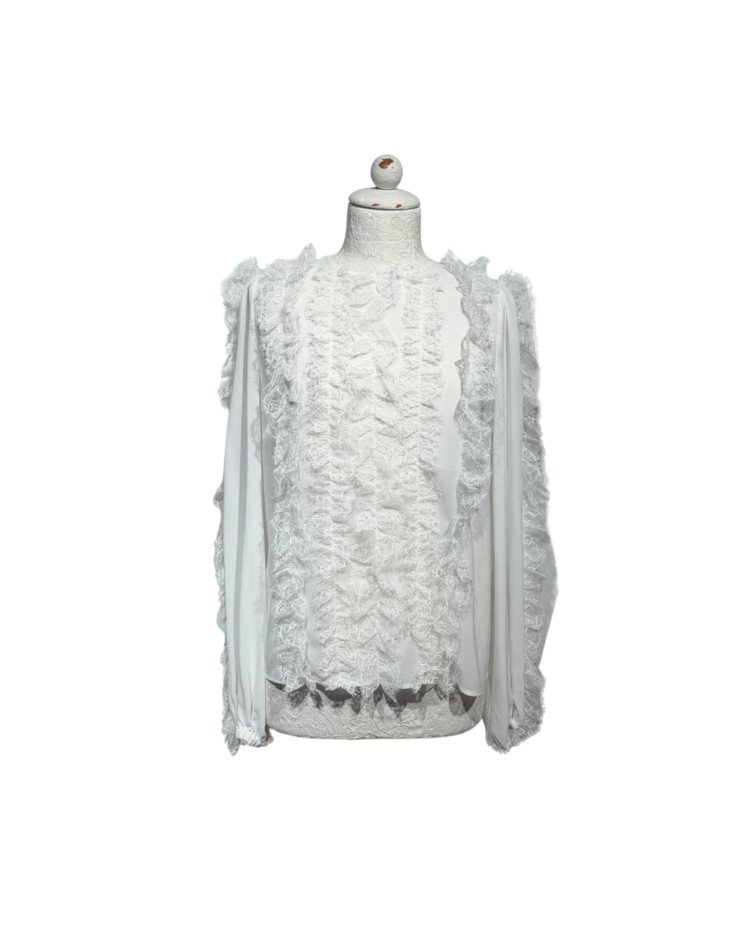 CAMICIA BLUSA ELISABETTA FRANCHI AVORIO CON PIZZO Tg 40