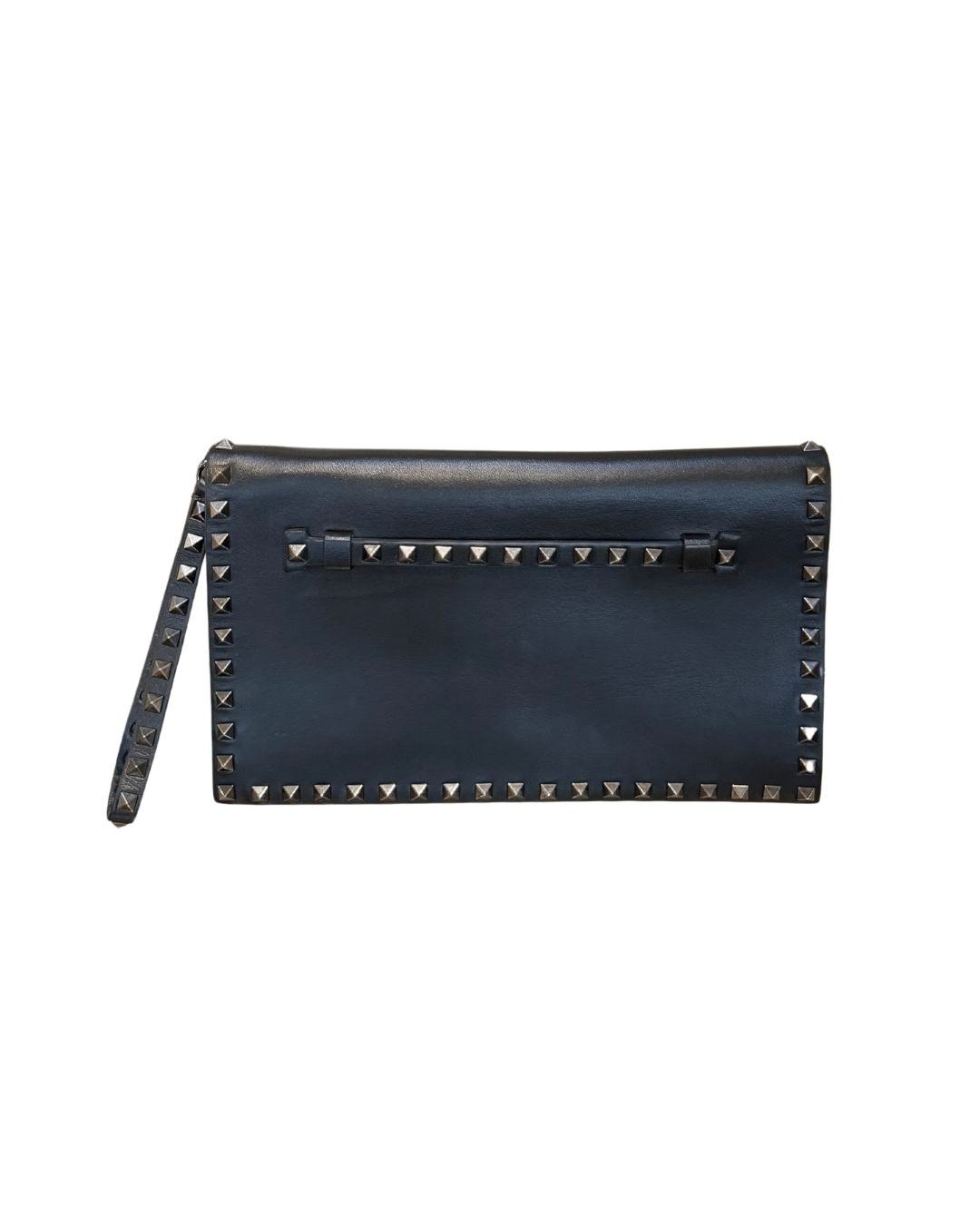 CLUTCH POCHETTE PELLE LISCIA NERA VALENTINO