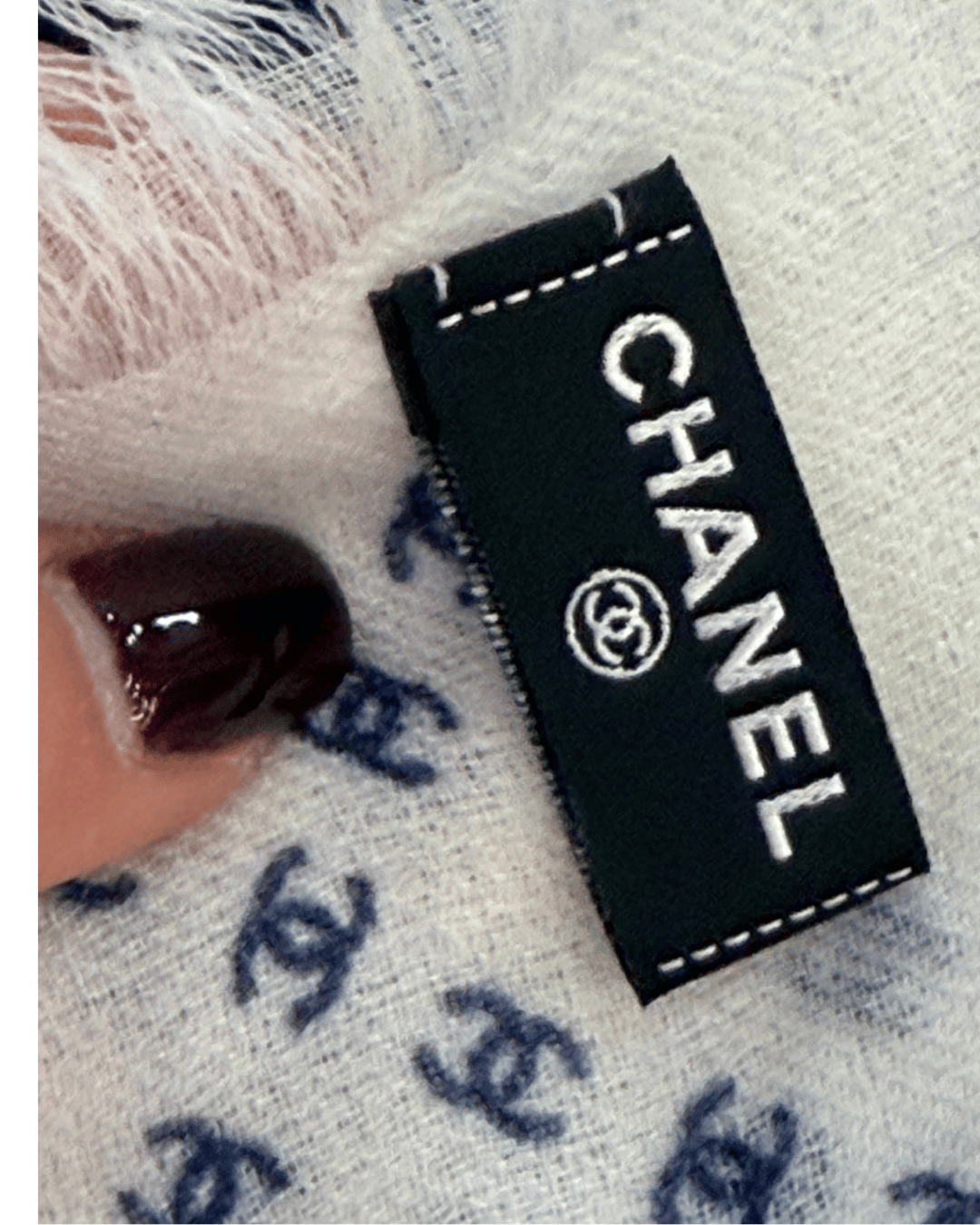 STOLA CHANEL CASHMERE BIANCA E BLU