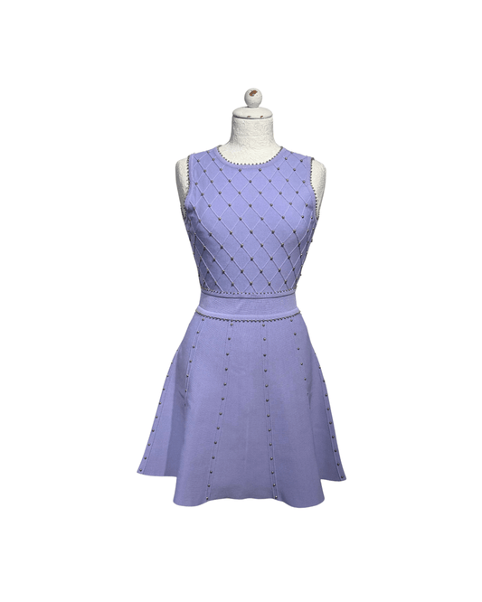ABITO IN MAGLIA LILLA CON BORCHIE ELISABETTA FRANCHI Tg 40