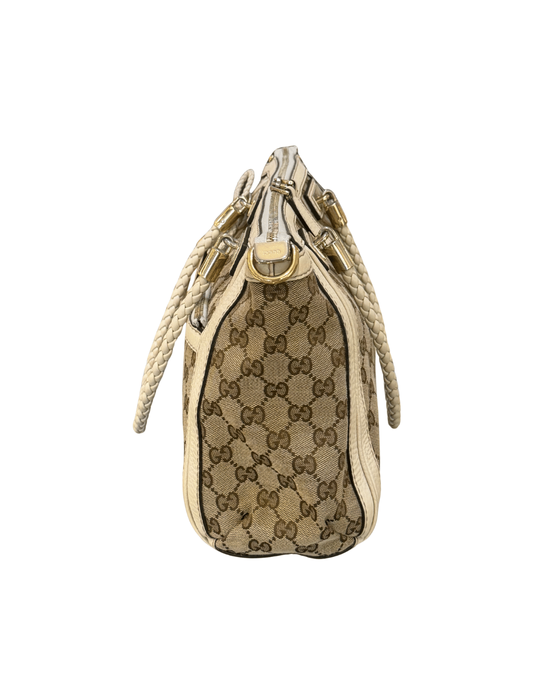 BORSA GUCCI RIFINITURE AVORIO MANICI INTRECCIATI