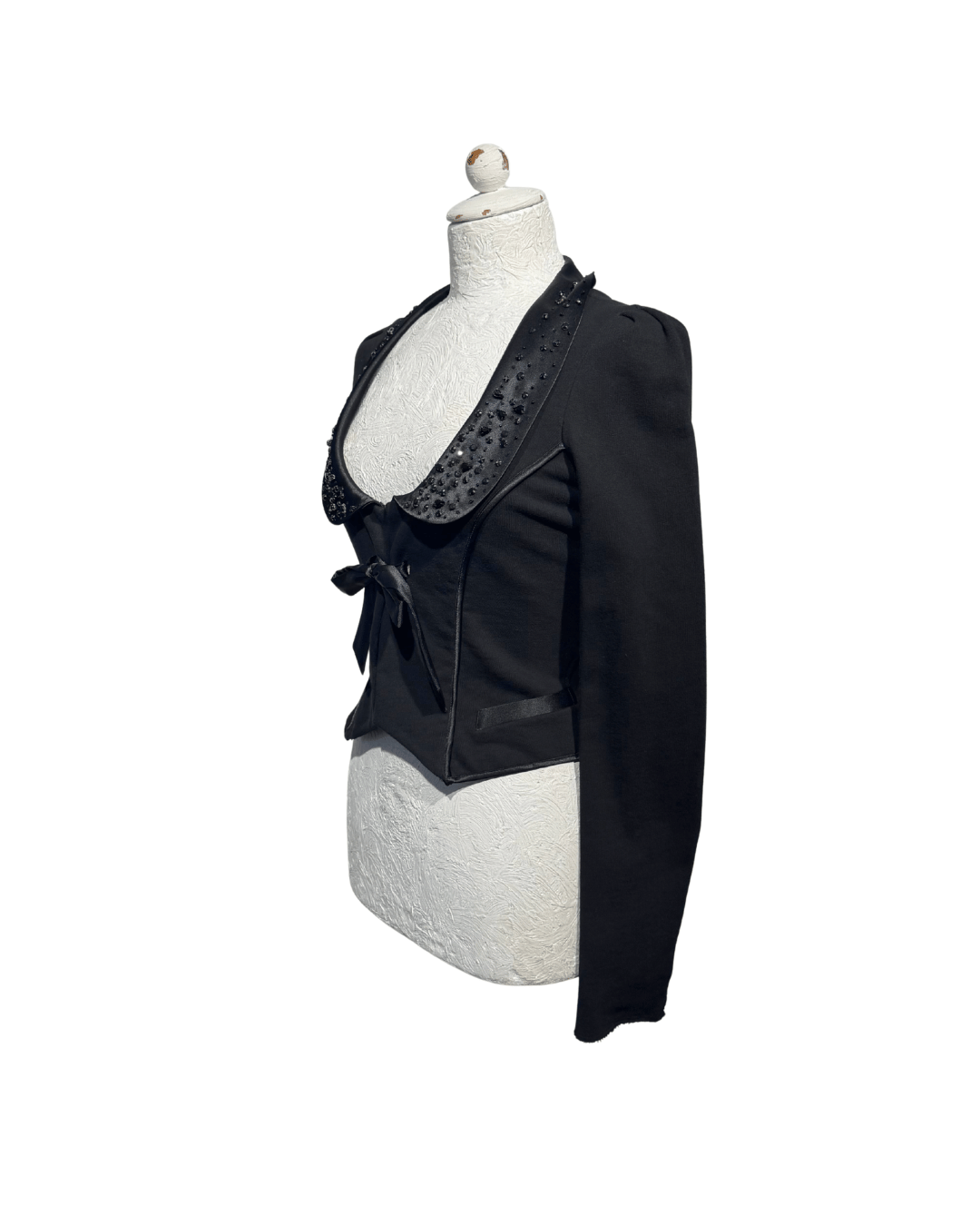 GIACCA CORTA NERA MAXMARA CON PIETRE Tg S