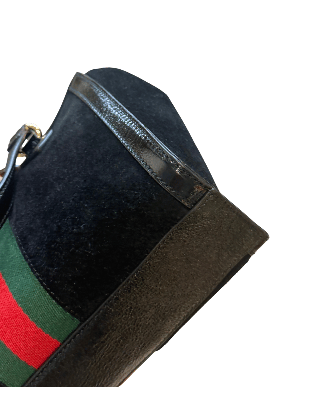 BAULETTO GUCCI OPHIDIA SUEDE NERA FASCIA WEB