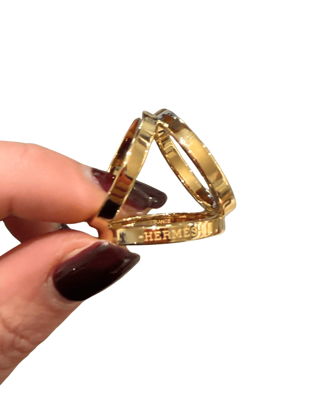 FERMA CARRE HERMES METALLO DORATO