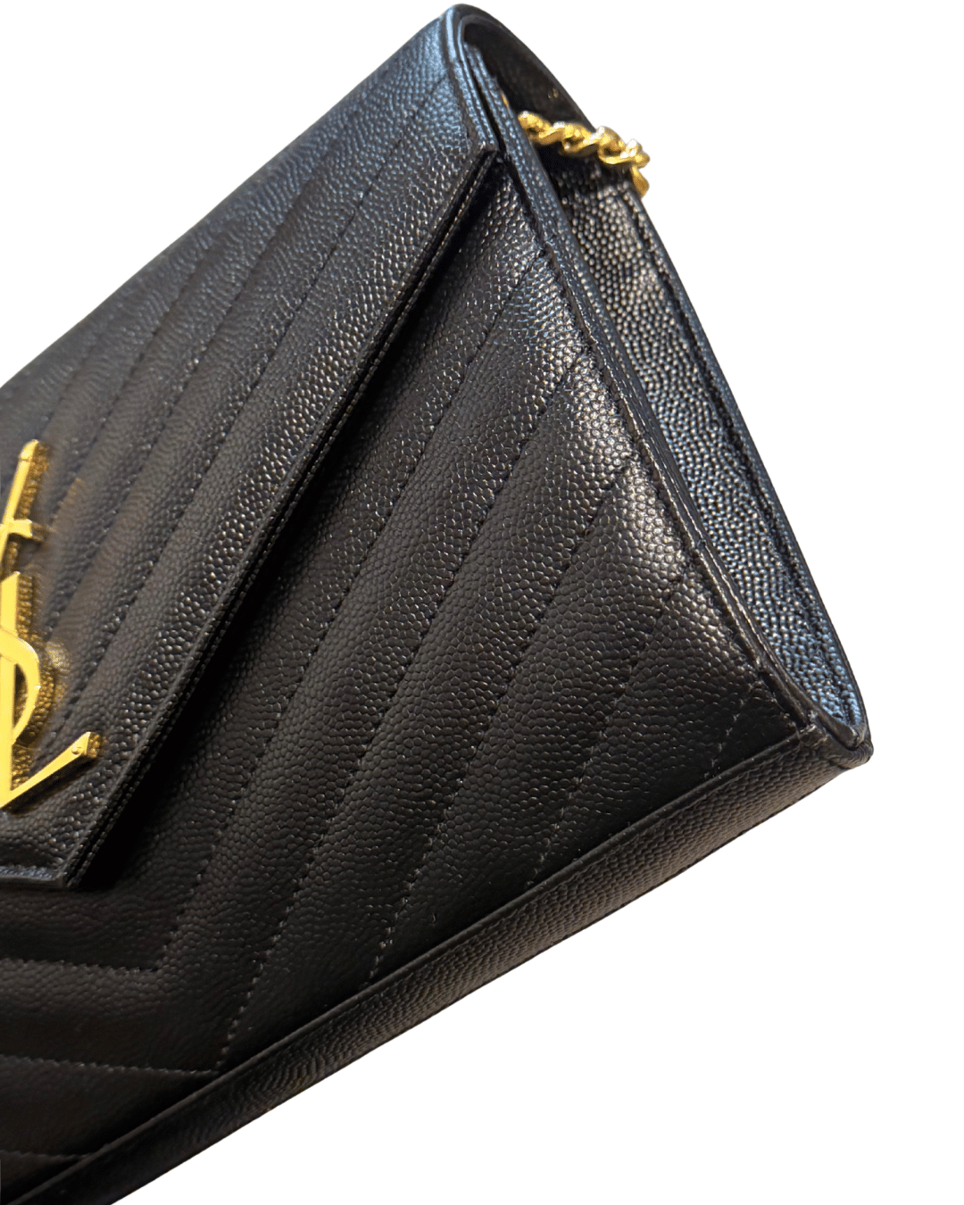 CASSANDRA YSL PELLE NERA HARDWARE DORATO