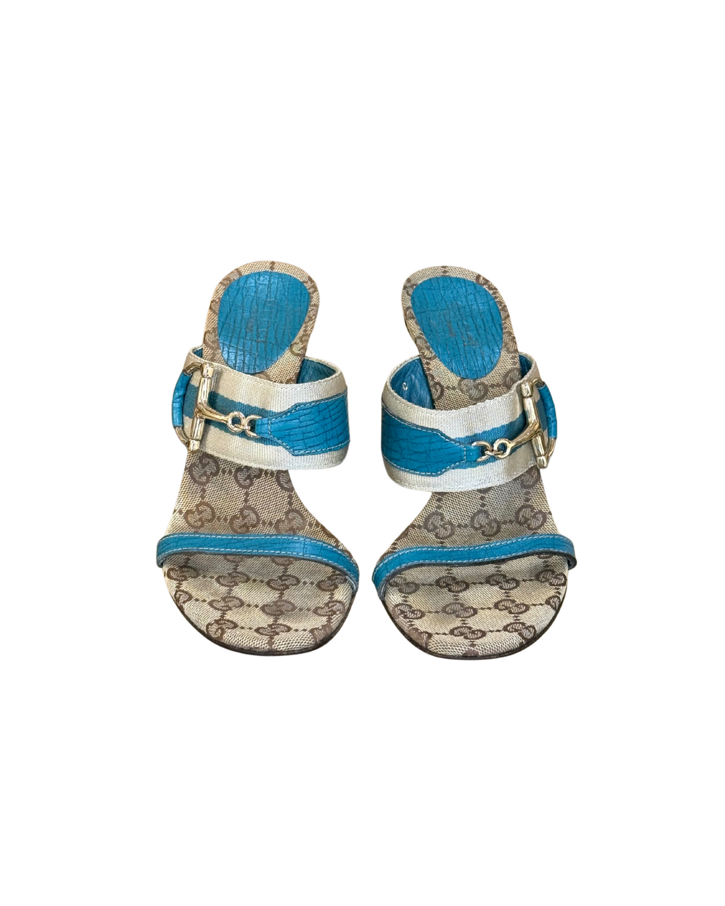 SANDALI GUCCI CON RIFINITURE TURCHESI