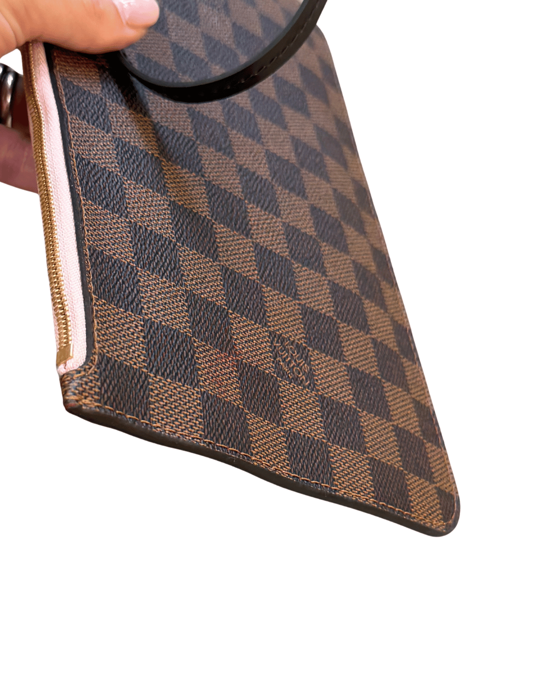 POCHETTE PIATTA DAMIER EBENE INTERNO ROSA