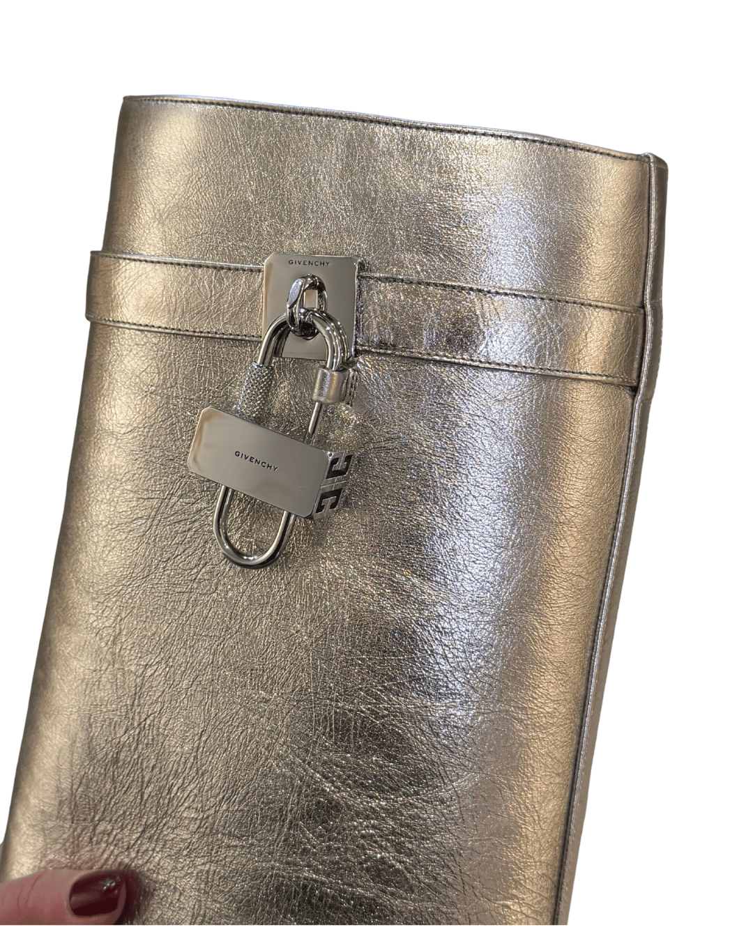 STIVALI GIVENCHY SHARK LOCK LAMINATI ORO Nr 38