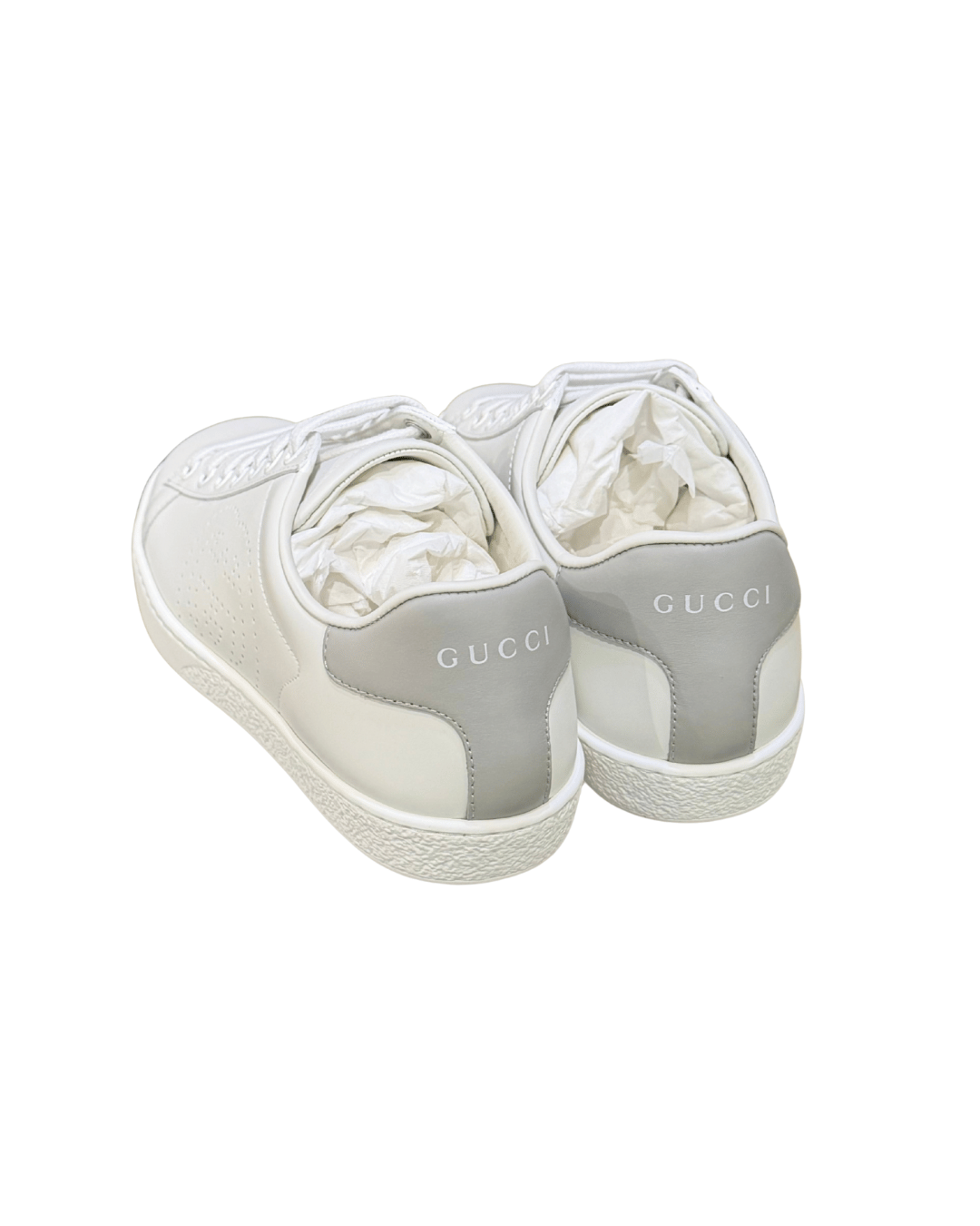 SNEAKERS GUCCI NUOVE ACE BIANCHE INSERTO GRIGIO Nr 36
