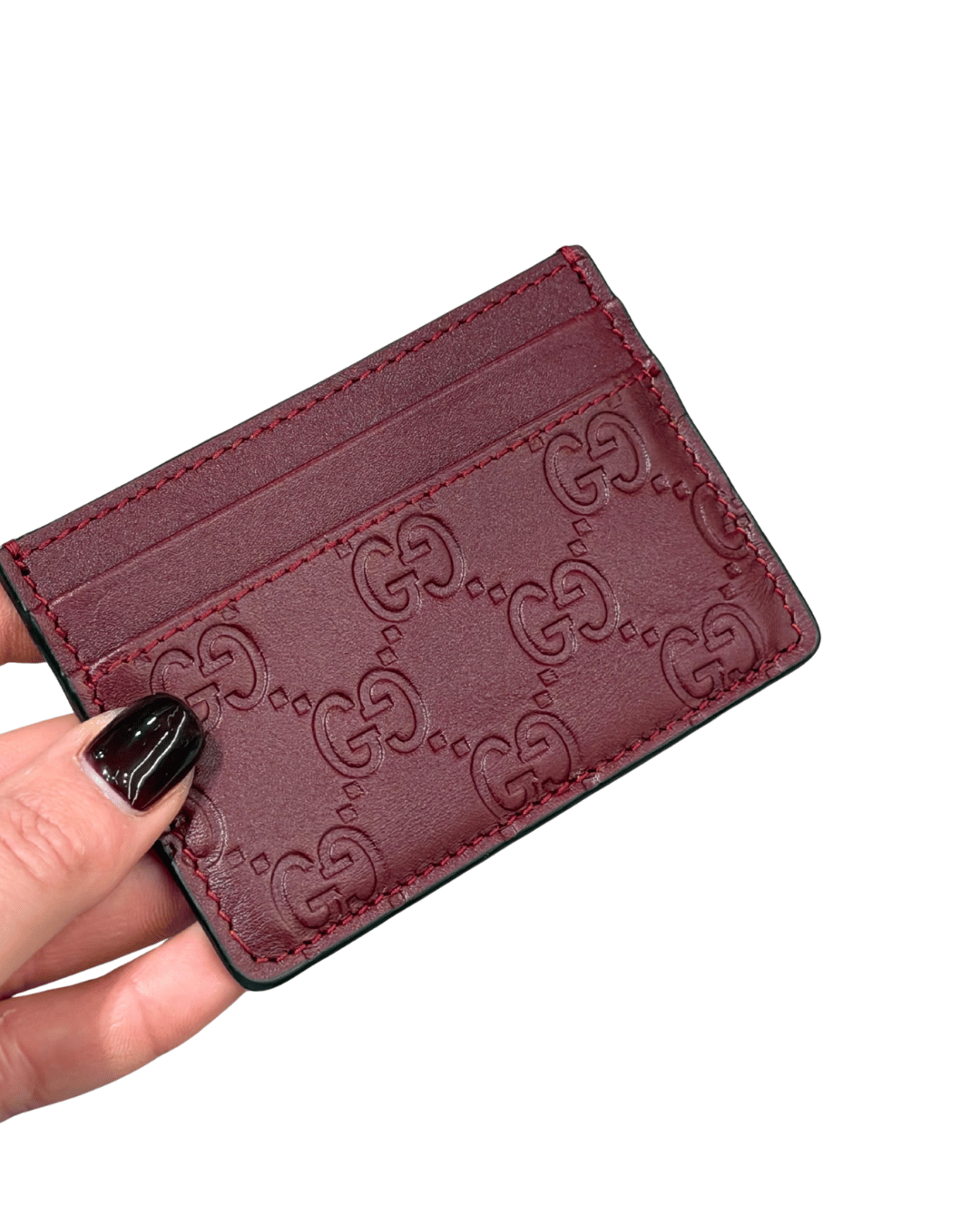 PORTACARTE GUCCI PELLE BORDEAUX