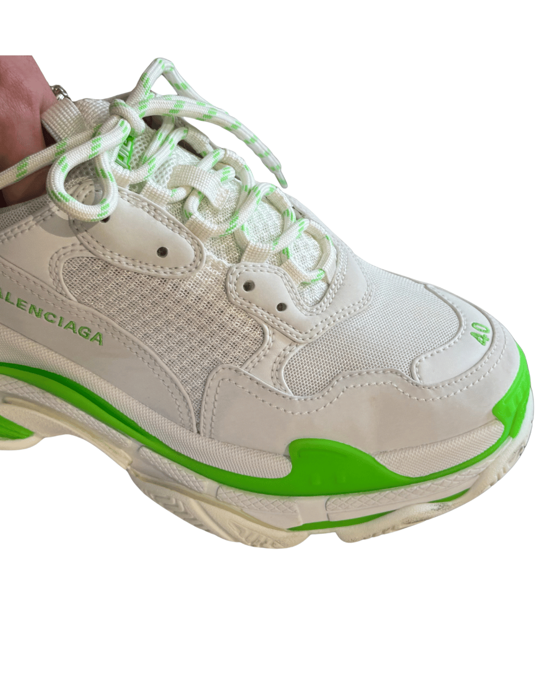 BALENCIAGA TRIPLE S BIANCHE E VERDI Nr 40
