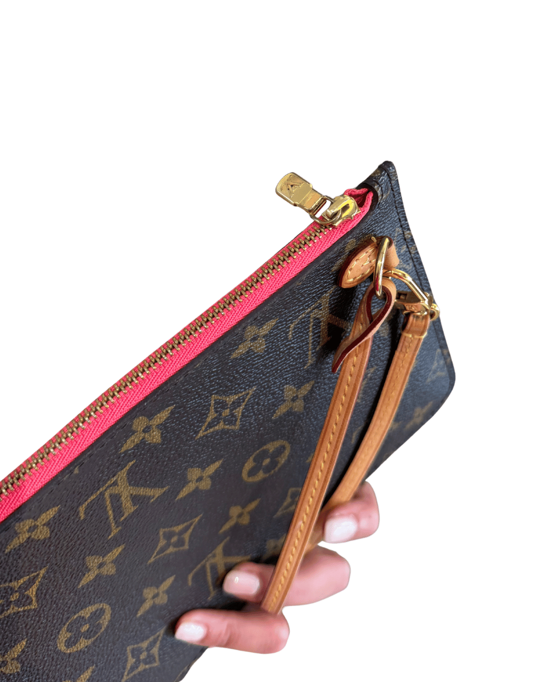 POCHETTE LOUIS VUITTON PIATTA INTERNO ROSA ACCESO