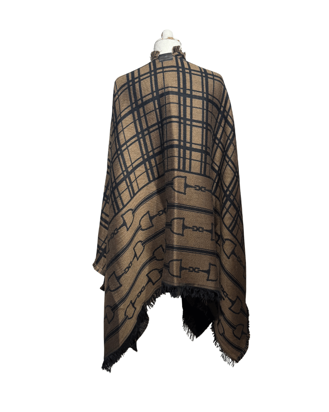 MANTELLA ELISABETTA FRANCHI LOGHI TARTAN MARRONE