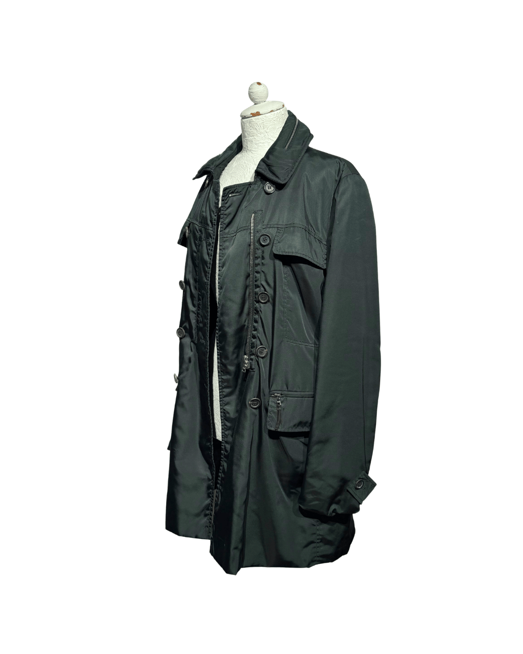 IMPERMEABILE PRADA VERDE SCURO Tg 46