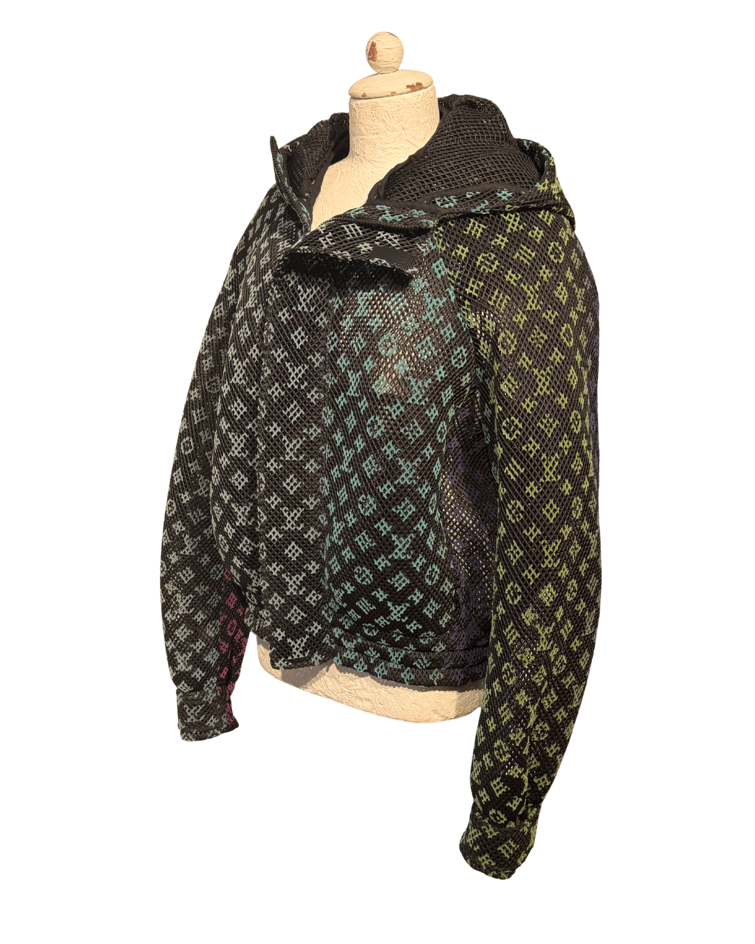 GIACCA LOUIS VUITTON GRADIENT MONOGRAM MESH HOODIE