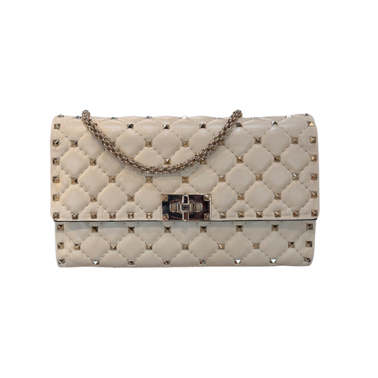 POCHETTE SPIKE VALENTINO BURRO