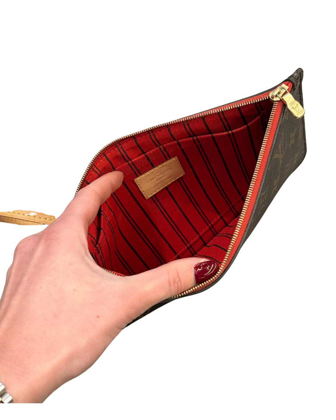 POCHETTE PIATTA LOUIS VUITTON INTERNO PEONIA