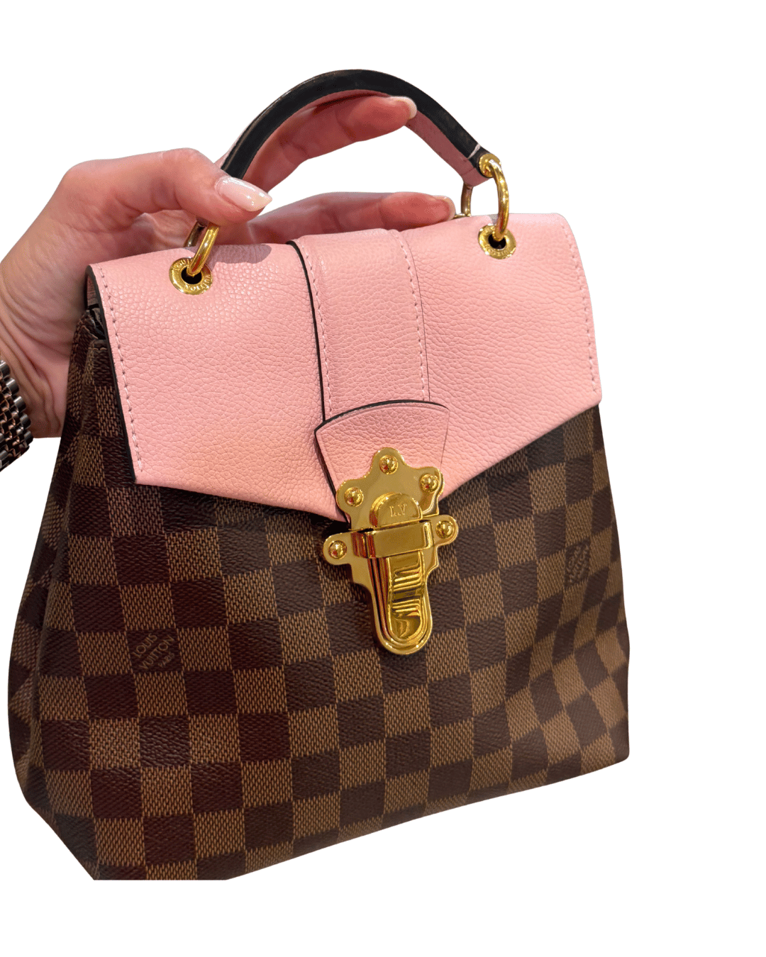 ZAINO CLAPTON DAMIER EBENE RIFINITURE ROSA