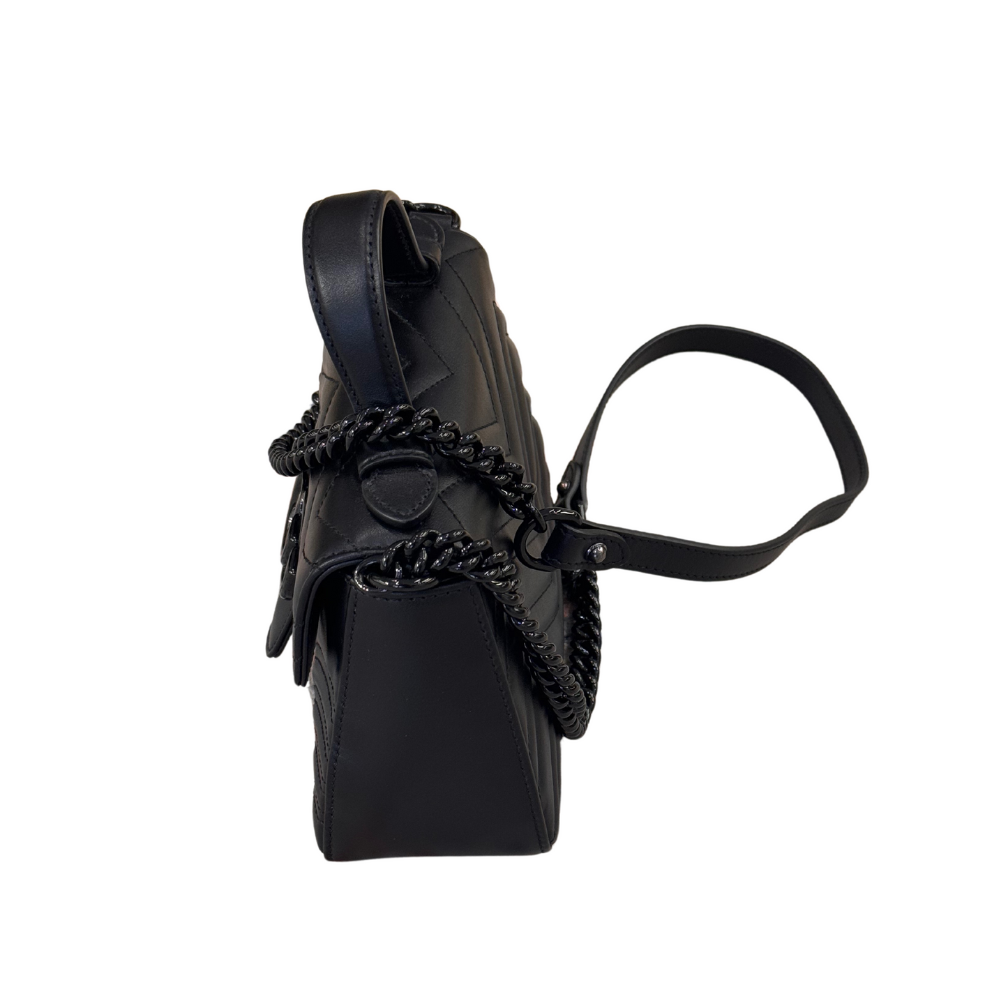 MINI BORSA A MANO GUCCI MARMONT TOTAL BLACK