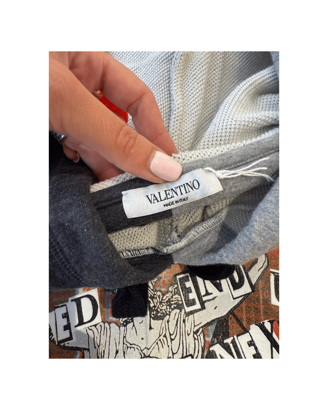 FELPA GRIGIA BICOLORE VALETINO