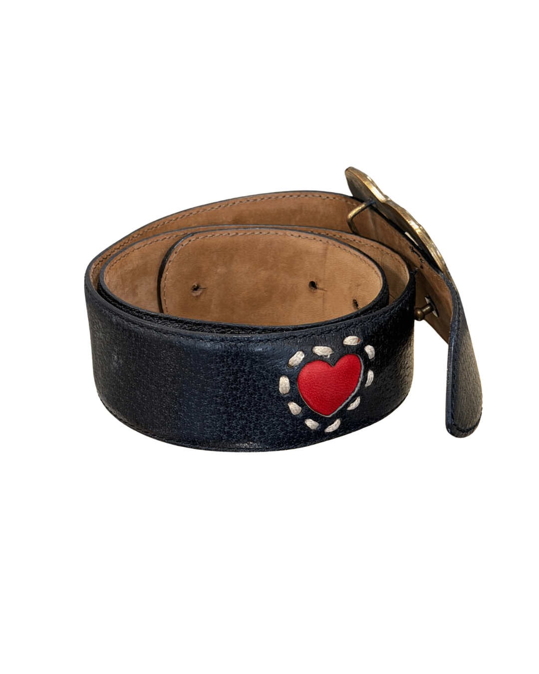 CINTURA MOSCHINO NERA CON CUORI 75