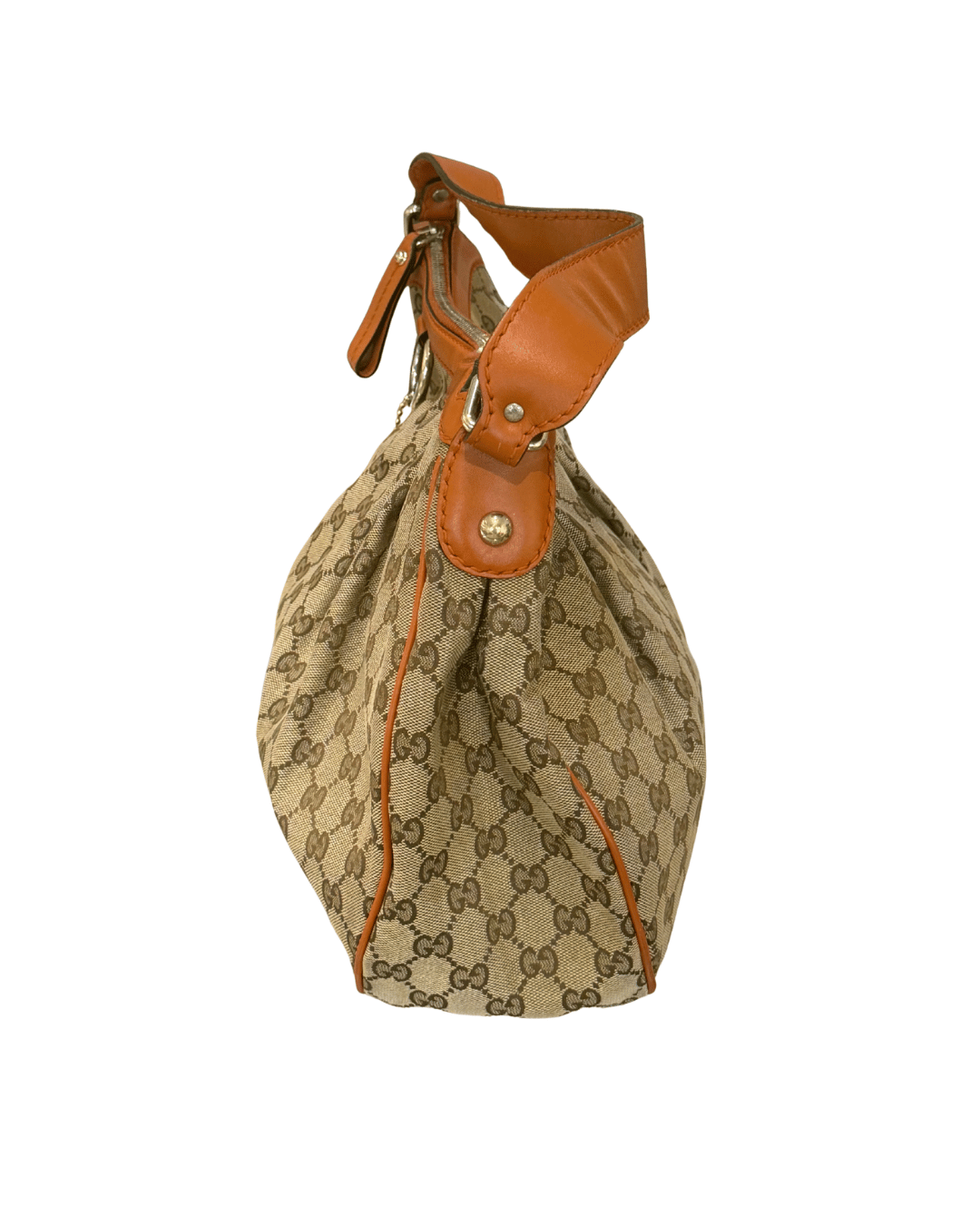 BORSA DI GUCCI GG SUPREME CON RIFINITURE ARANCIONI