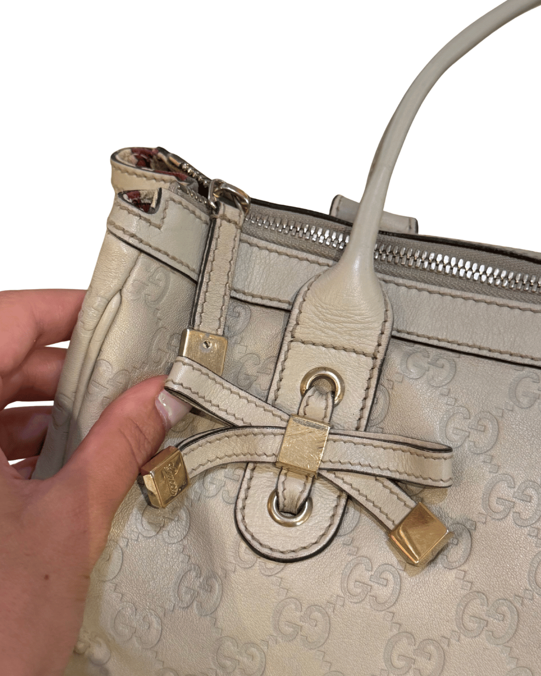 BORSA GUCCISSIMA COLOR GHIACCIO DOPPI MANICI