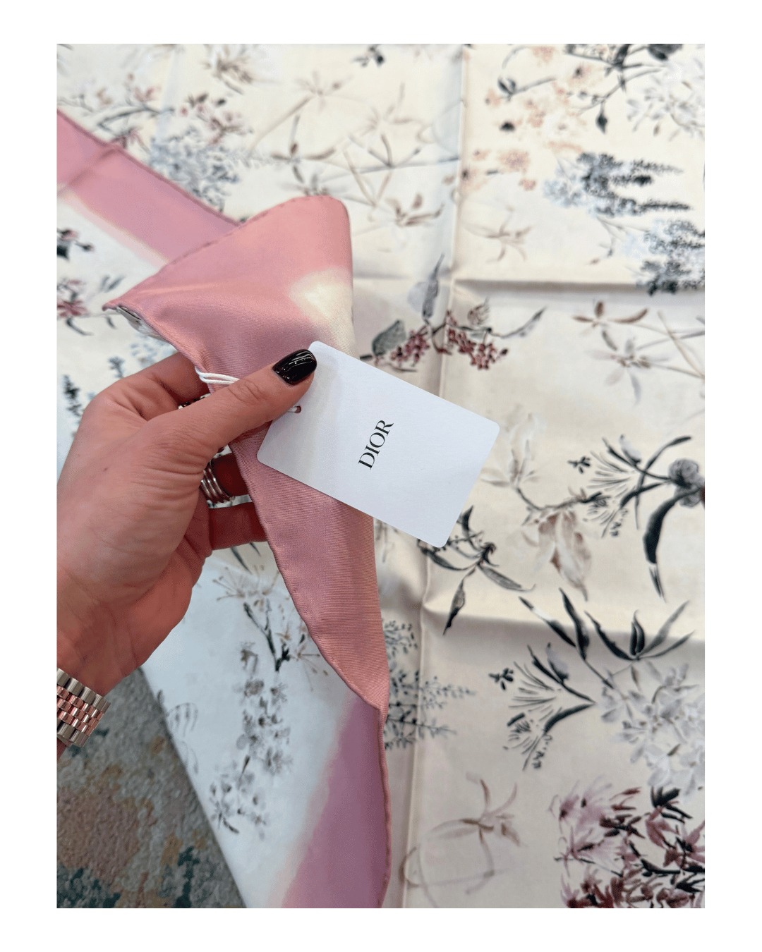 FOULARD DIOR MOTIVO FLOREALE DEGRADE