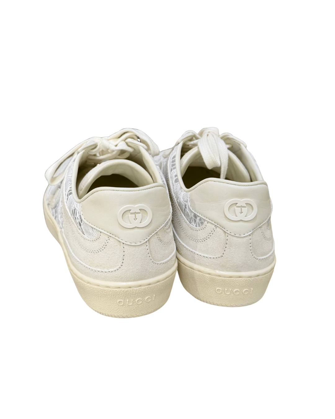 SNEAKERS GUCCI G75 BIANCHE PIZZO Nr 37.5