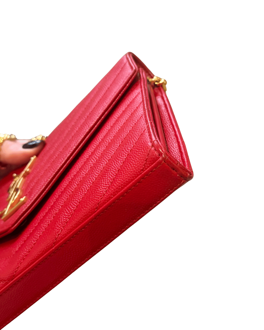 CASSANDRA YSL PELLE GRAIN DE POUDRE ROSSA