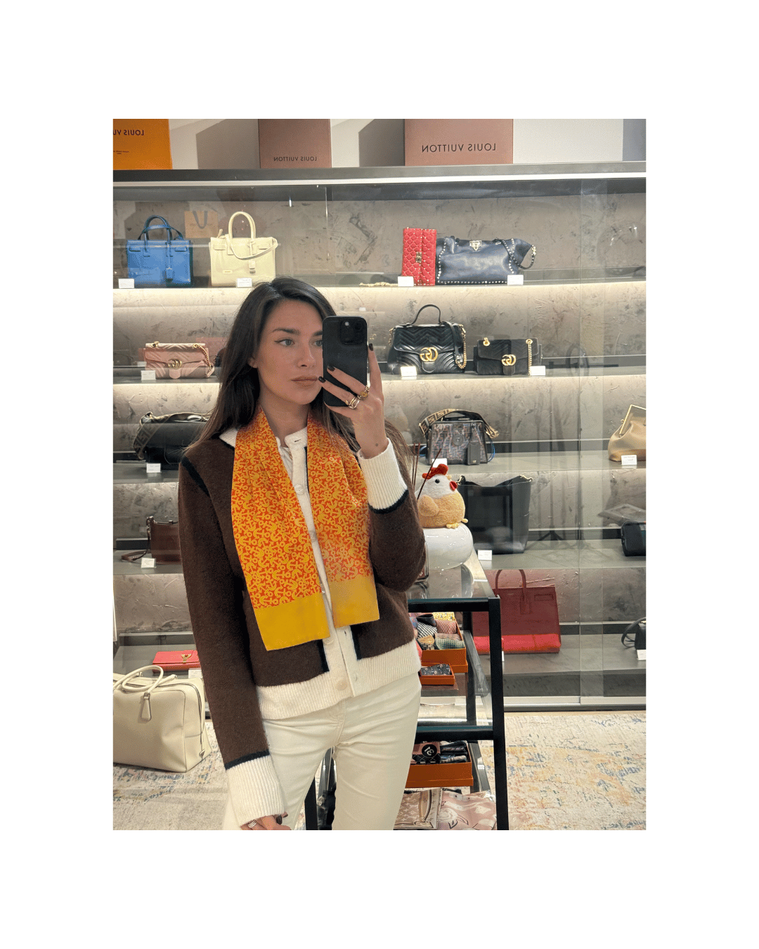 ASCOT HERMES MOTIVO ANCORA GIALLO E ARANCIO