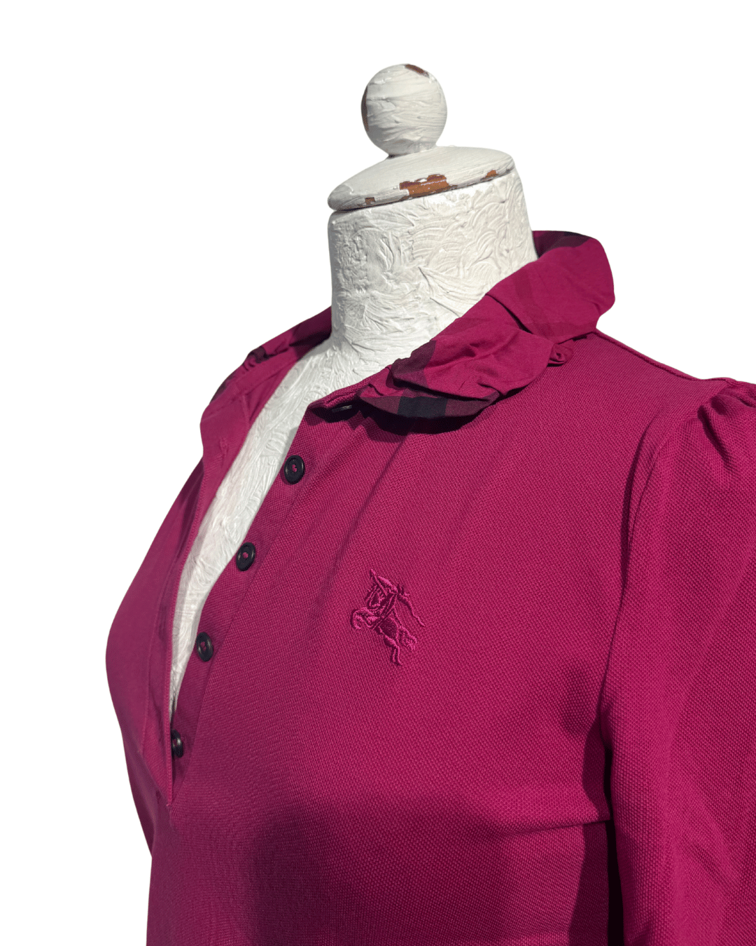 POLO MAGENTA BURBERRY MANICA TRE QUARTI Tx S