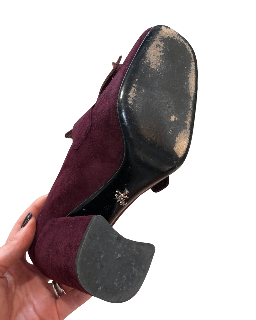 DECOLLETE PRADA CAMOSCIO BORDEAUX CON FRANGE Nr 37