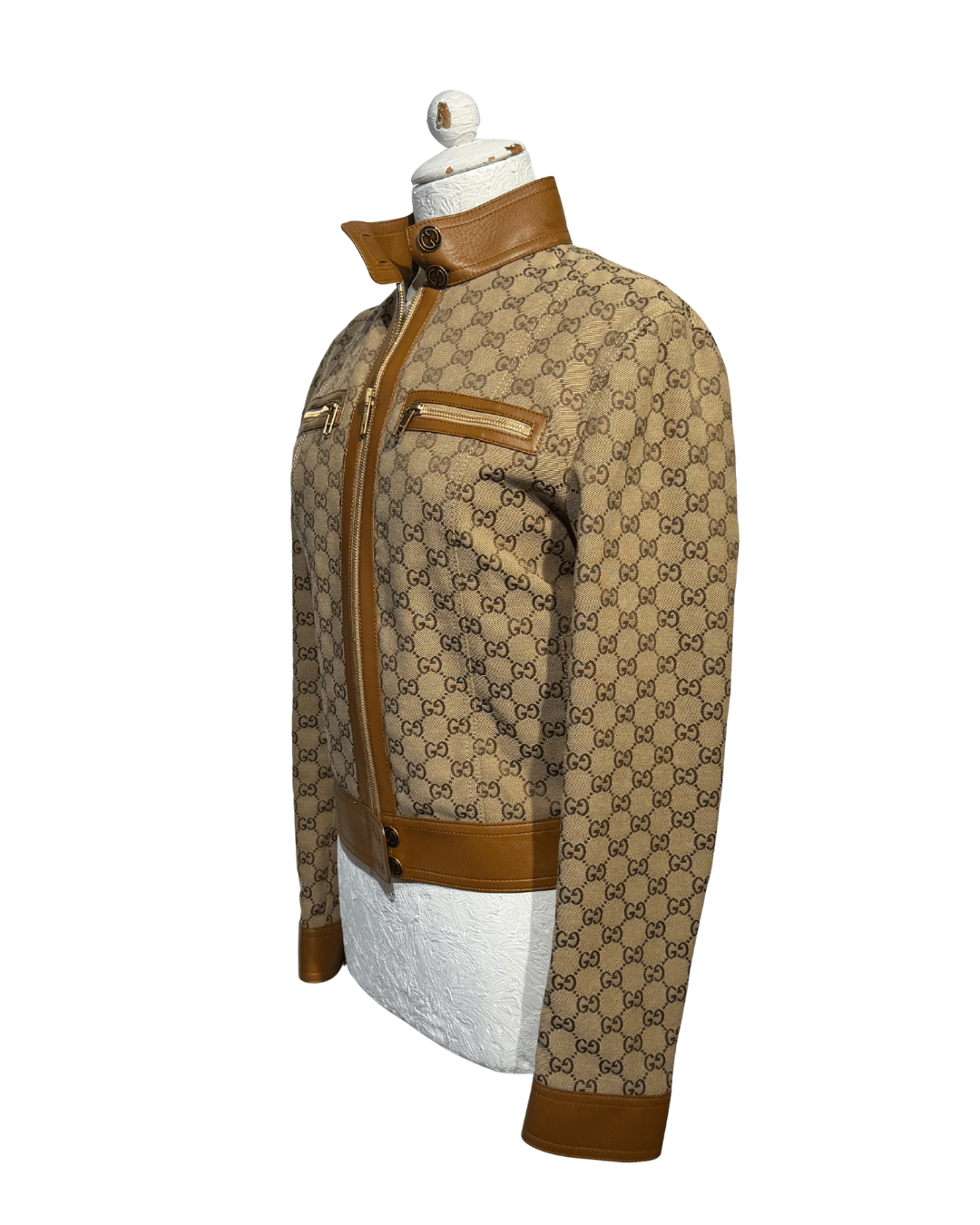GIACCA GUCCI PELLE E TELA GG Tg 40