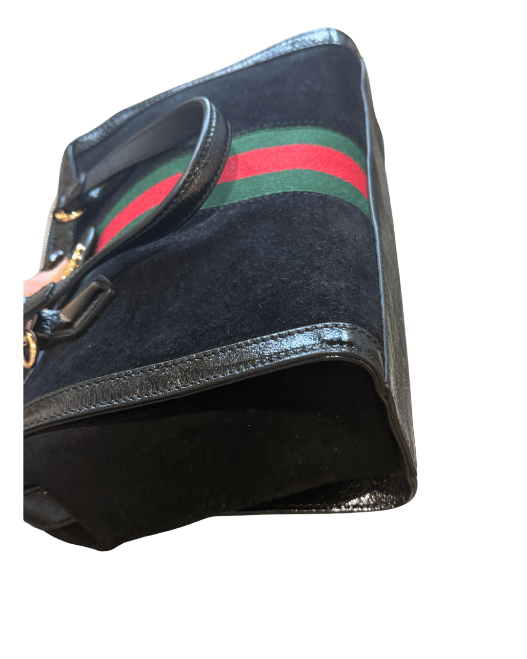 BAULETTO GUCCI OPHIDIA SUEDE NERA FASCIA WEB